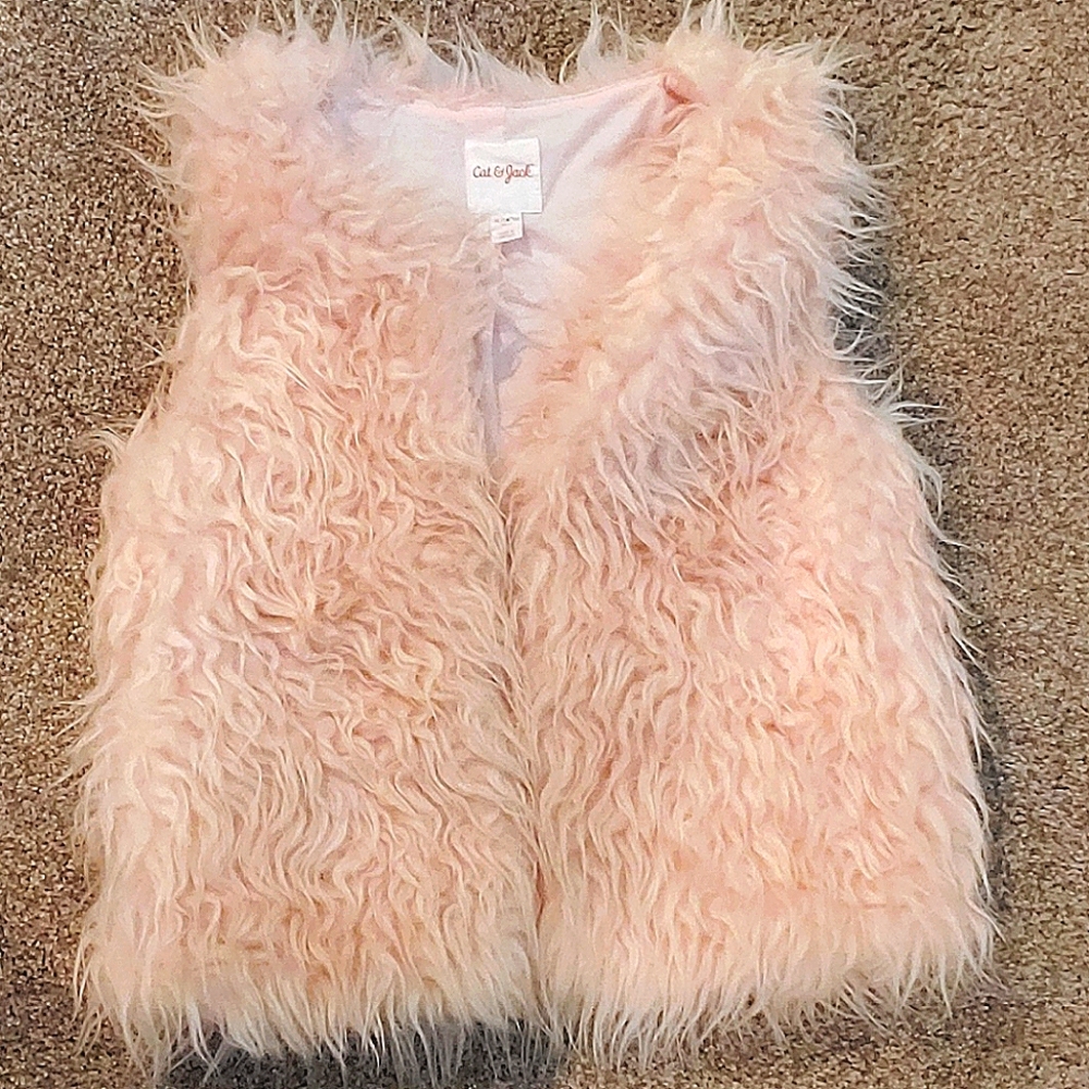 Pink faux fur vest